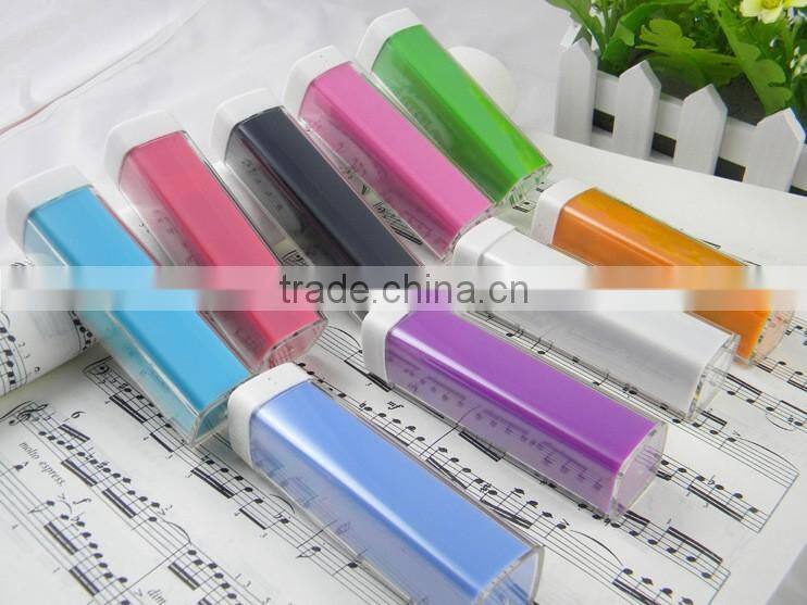Cheapest transparent plastic lipstick power bank in Shenzhen factory