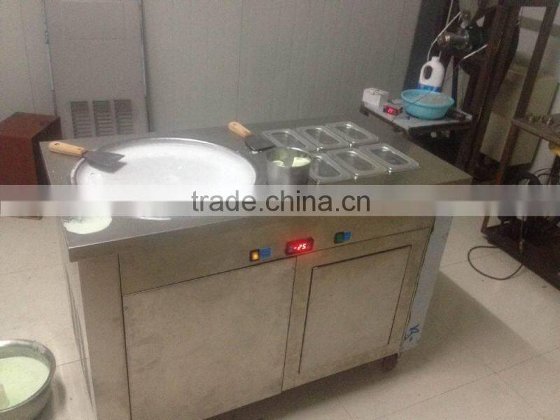 single round pan factory supply fried ice cream roll machine wtih cheap price shipping to seaport