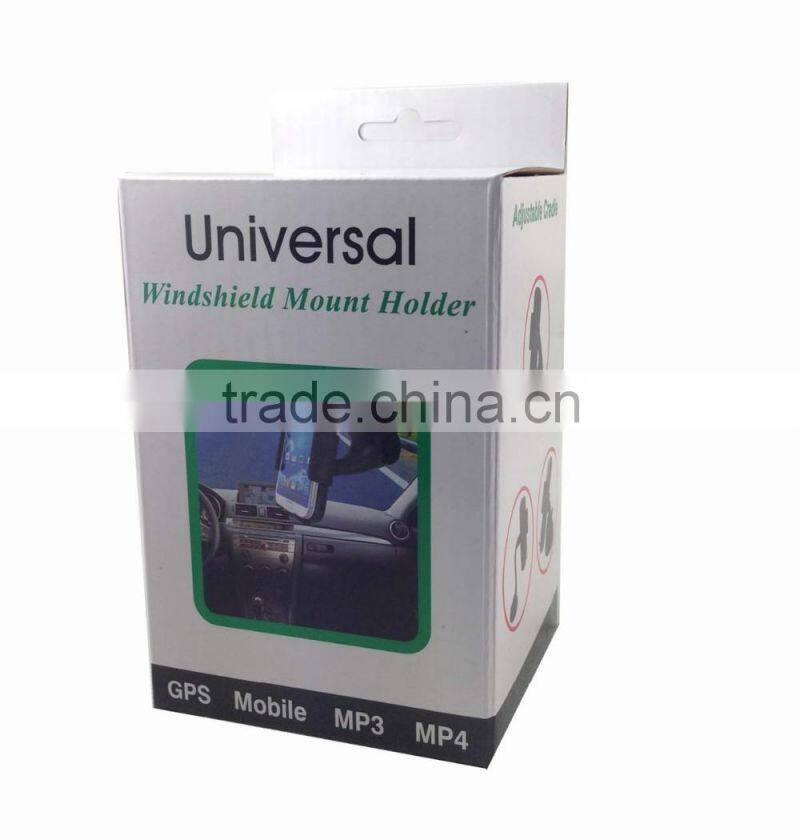 For all mobile phone with suction cup deesign leather grain universal windshield mount holder car holder