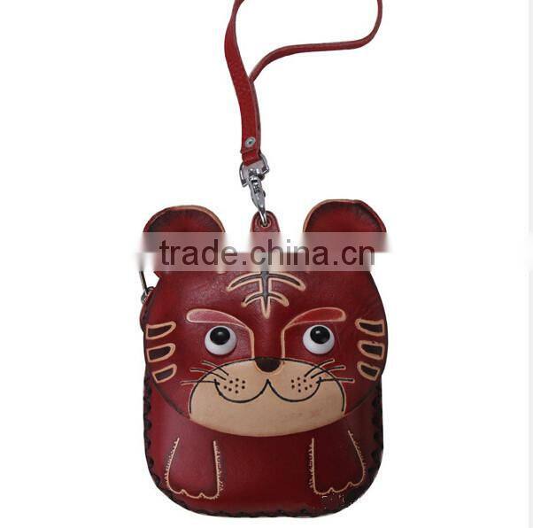 Wholesale High quality Pure hand-made genuine leathter animal coin purse