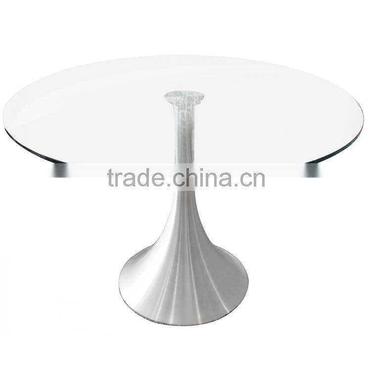 100cm Tulip round glass top or office furniture table metal legs