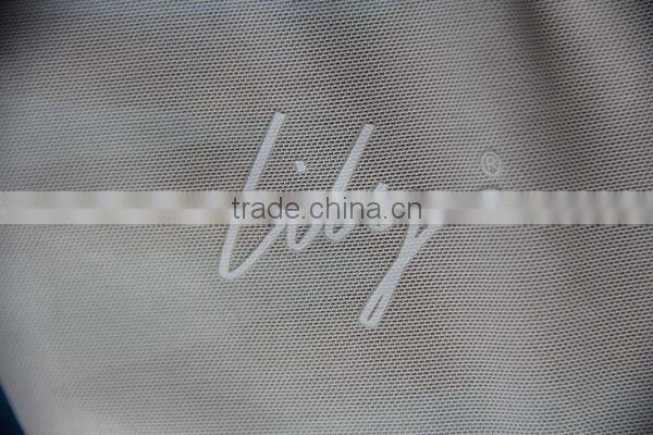 2015 customized logo printed custom size high quality soft white mesh drawstring packing bag