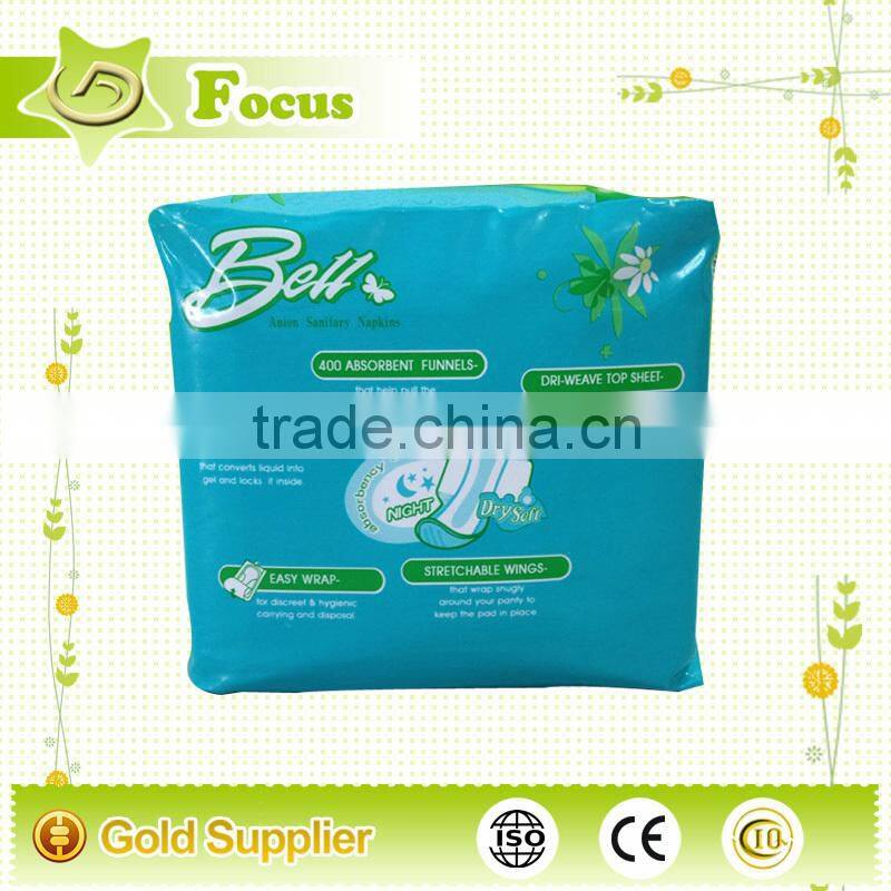 High Absorbent Cotton ultra thin Lady Sanitary Napkin lady anion sanitary napkin