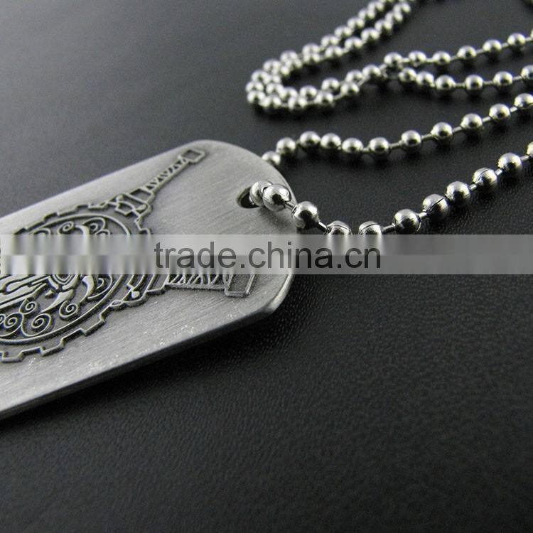 Wholesale custom laser military dog tag with necklace