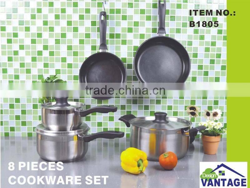 Modern kitchen designs 8pcs non-stick cookware set with saucepan/ casserole / non-stick frypan