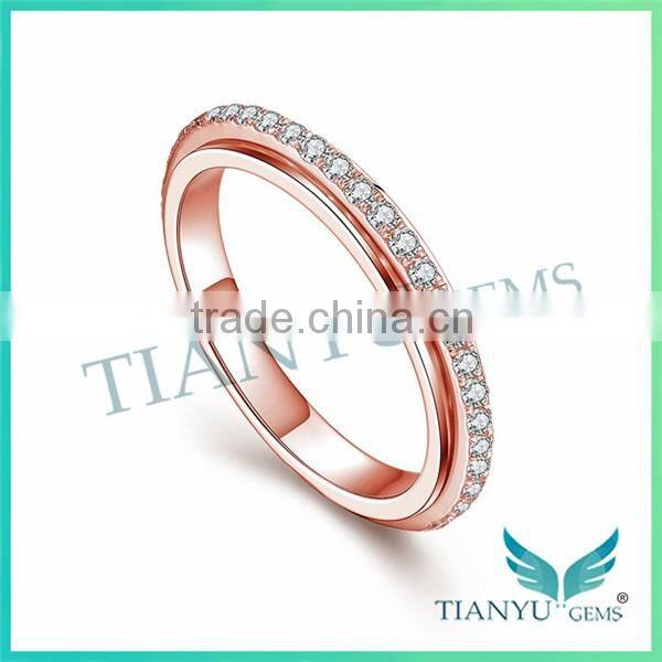 Lady's 24K Gold Ring Super White Round Cut Moissanite Diamond Rings Wedding Ring for Jewelry