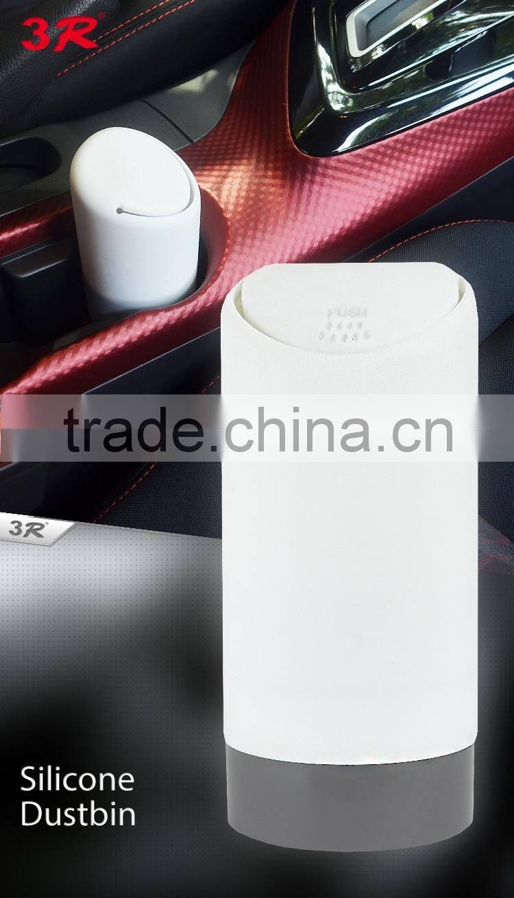 Newest design natural silicon car trash bin