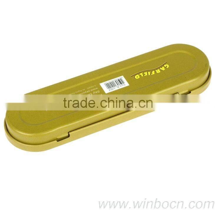 Simple one layer tin pencil case for school