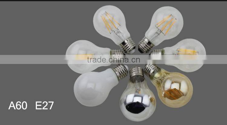 Dimmable and non dimmable A60 2W 4W 6W CE RoHS E27 B22 led filament bulb