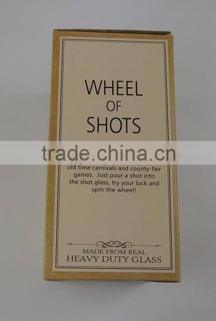 Fairly Odd Novelties Wheel Of Shots Drinking Game Spinning Shot Glass, Clear