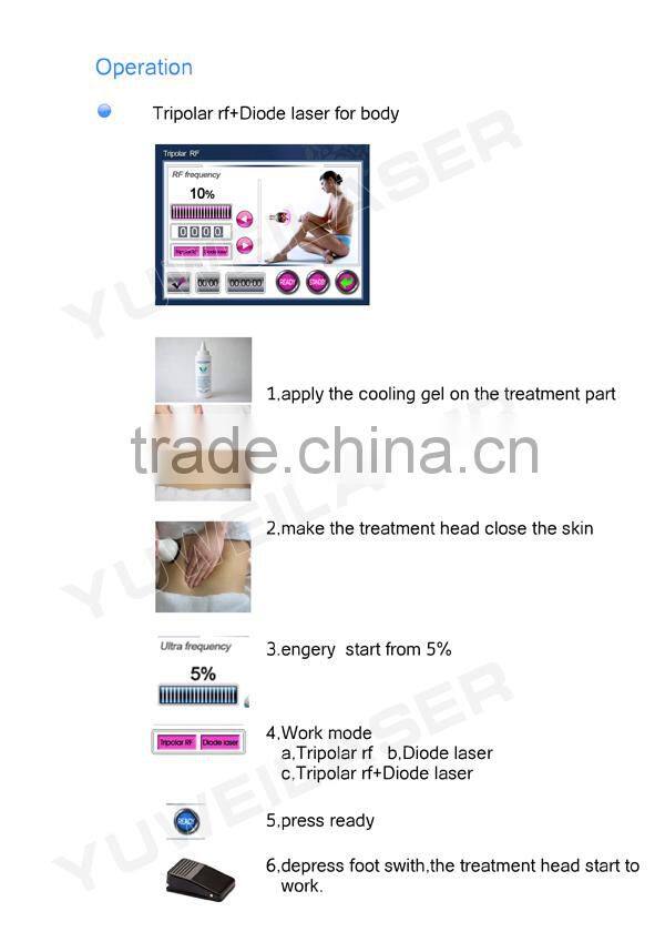 YUWEI 7 in 1 Multi-functional Beauty Apparatus RF Laser Slimming Cavilaciones