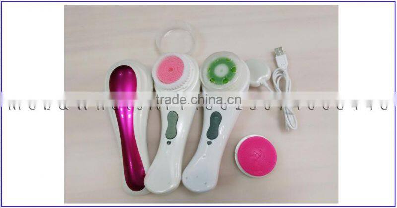 home use Hotsale Electric Waterproof Sonic Wireless Rechargeable Facial Cleansing Brush beauty device
