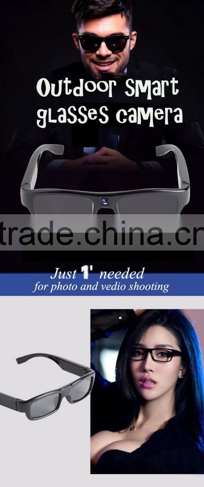 Shenzhen China Factory Direct Sale Spy Sunglasses Camera Hidden Pinhole 8gb bult-in Storage Tactical glasses paparazzi eyewear
