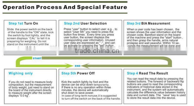 Top quality human-body analyzer body fat testing machine