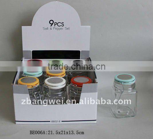 glass jar used for spice&pepper