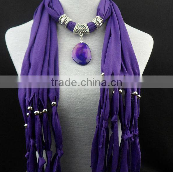 Wholesale Fashion Women Bohemian Drop Pendant Necklace Scarf Stole Neck Shawl Wrap Jewelry Gift