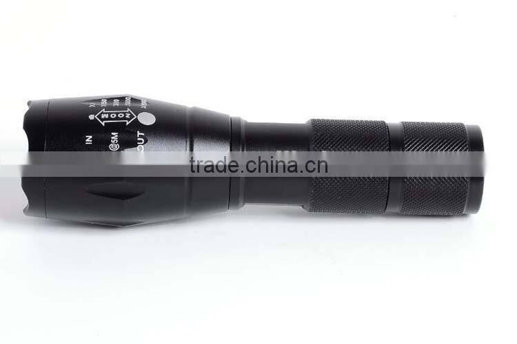 Aluminium alloy XML-T6 rechargeable zoom flashlight LED torch flashlight tactical flashlight