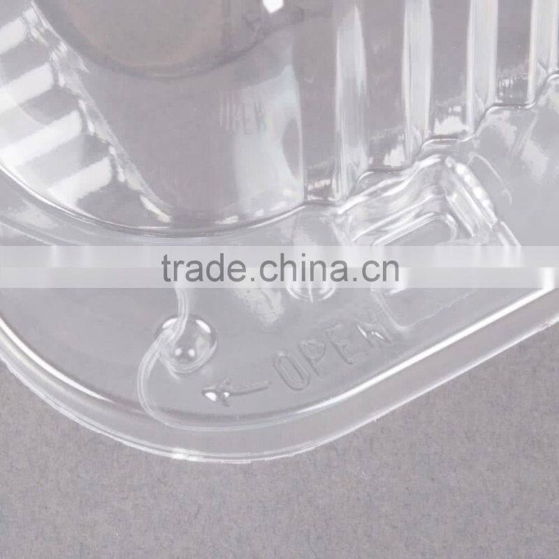 OPS Plastic Clear Clamshell Cake Container with Dome Hinged Lid Cheap Price