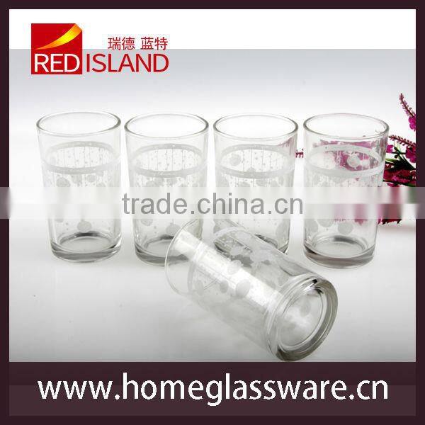 Vintage Set of 6 Libbey red Drinking Glasses Old Fashioned cup