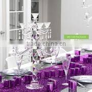 2016 Wholsale tall square crystal candle holder for home decoration
