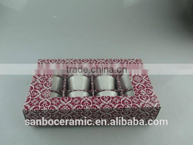 Stock cheap White Ceramic mini ice cream cup with Gife Box