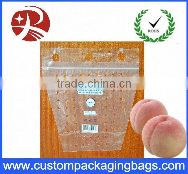 PP Portable Fruit Packing Bag With Perforation And Hanger Hole