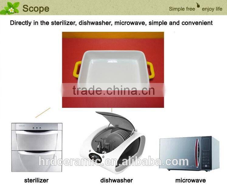 Microwave safe porcelain dish unique bakeware with handle