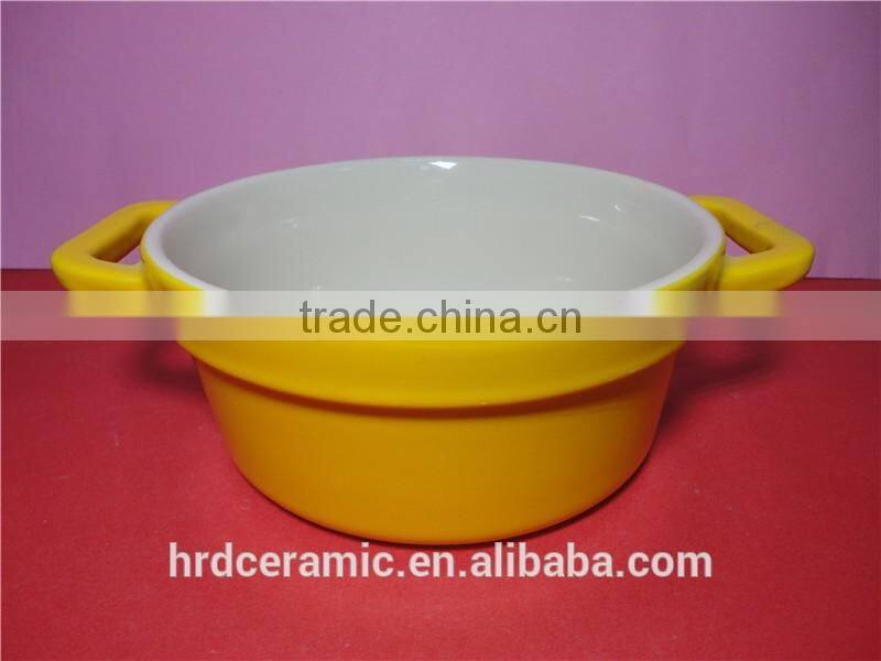 Fun yellow glazed soup bolw Ceramic glazed bowl / Decorative Bowl