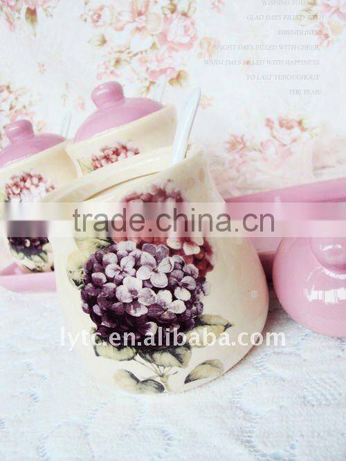 Fine style 3pcs decorative ceramic canister