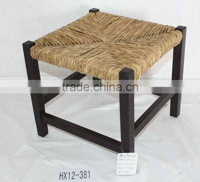 Antique wooden square stool for children