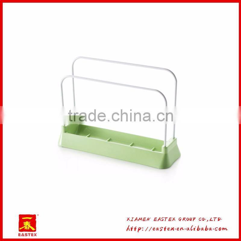Cutting board draining plastic storage rack