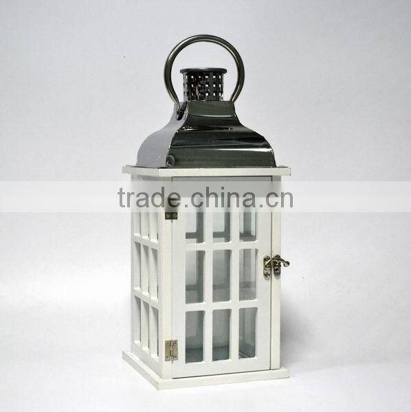 Wood candle lantern