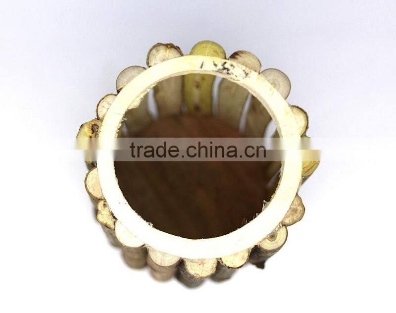 Wooden Pen Holder. Wood Branch Pen Pot, Cylinder Wood Pen Holder