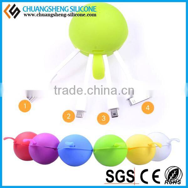 customized data wire case, silicone phone holder, funny silicone data link box