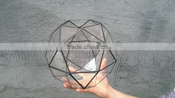 Large terrarium icosidodecahedron Stained glass terrarium Glass decoration Planter for indoor gardening Home decor Christmas ter