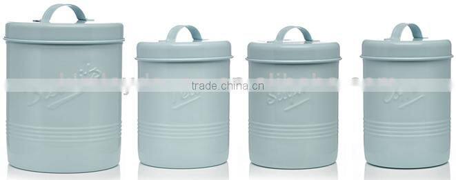 Tea Sugar Coffee Canisters with Wheel Rim