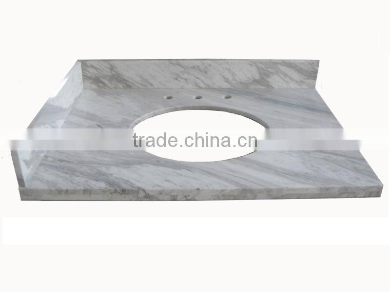 Wholesales prefab white marble vanity top with one sink