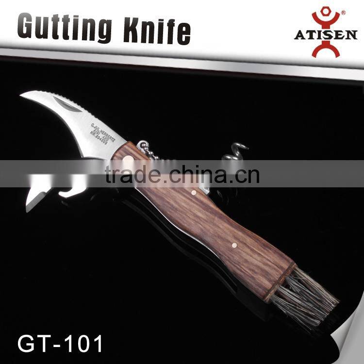 Multi function Folding mushroom knife with brush GT-100