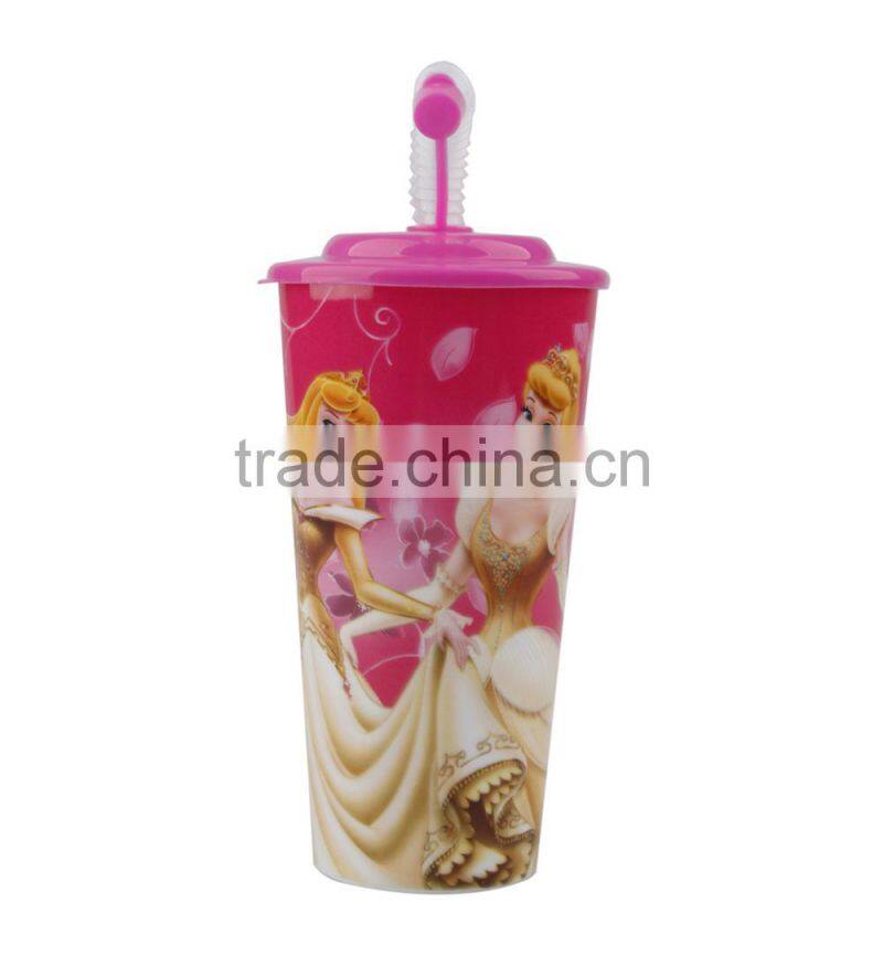 400ML Hotsale Cute Plastic Straw Cup For Kids