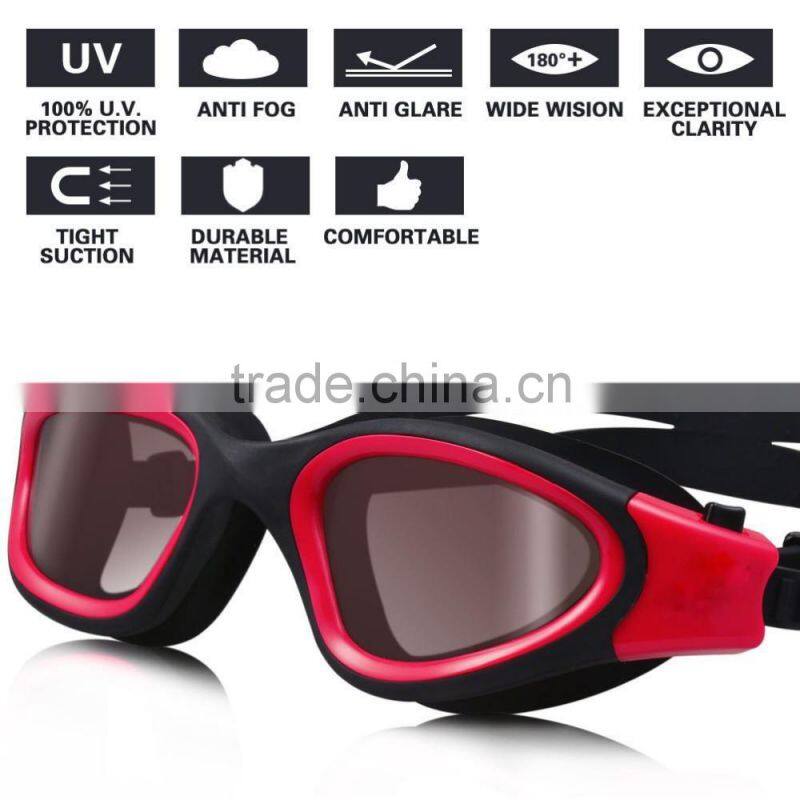 Professional Polarized Blue Silicone Adult Swim Goggles(MM-7202)