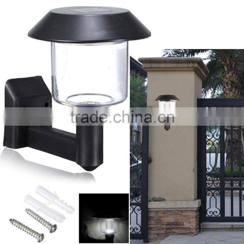 Solar Solaire Powered Wall Mount LED Light Lamp Outdoor Gutter Garden Yard