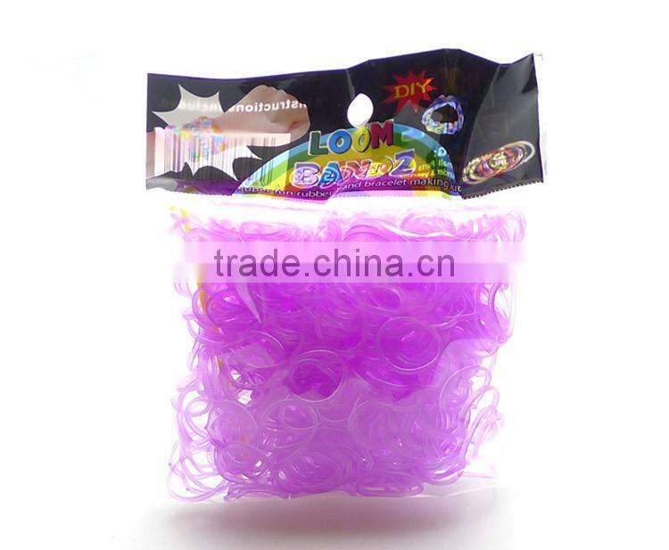 300pcs Rubber Bands/ Silicone Loom Rubber Band Loom Opp Bag Package 12-colors Candy Loom Refill Rubber Bands d2m