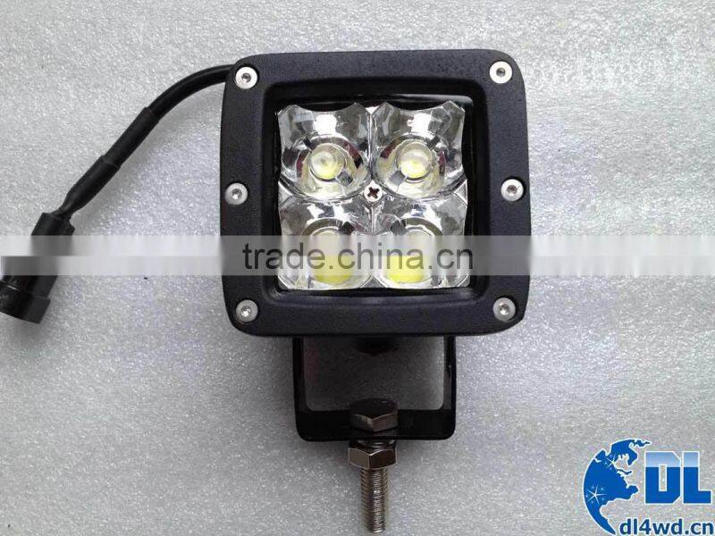 Hot Sold IP68 Auto Lamp 4x4 Off Road 12w LED Work Light For Vehicle
