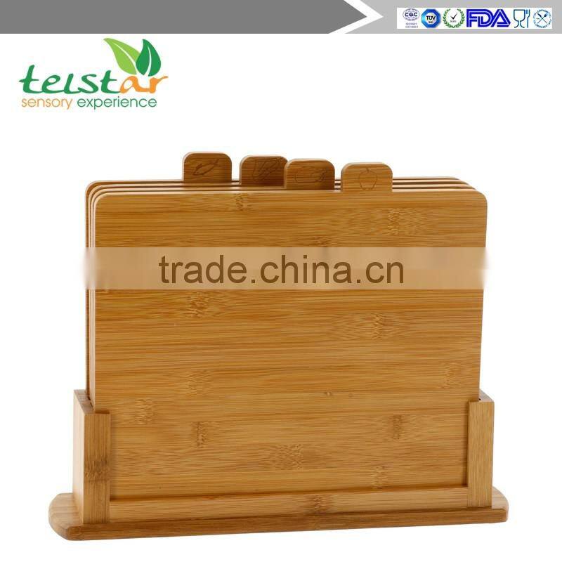 Bamboo Index Cutting Boards- All Natural Chopping Board with 4 Index Tabs by Good Cooking