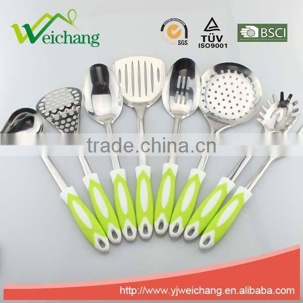 WCR129 Premium stainless steel utensils SLOTTED SPOON Cooking Utensil Gadgets Set with TPR handle