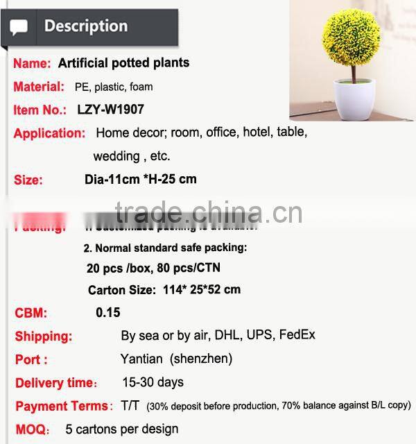 Cheap artificial plastic wholesale desktop plants