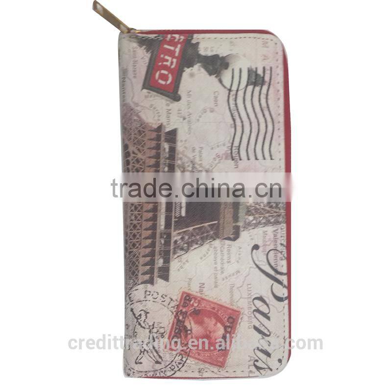pu printing men's wallet