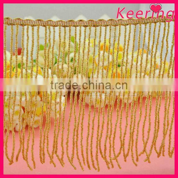 Gold bullion fringe, gold bullion wire fringe WTP-1234
