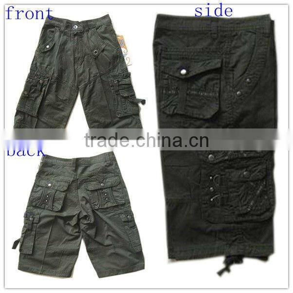 W1308 stock cheap cotton 6 pocket cargo shorts