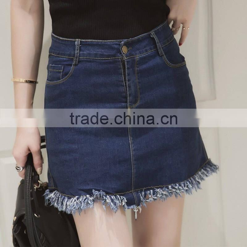 High quality denim mini short skirts women jeans white skinny